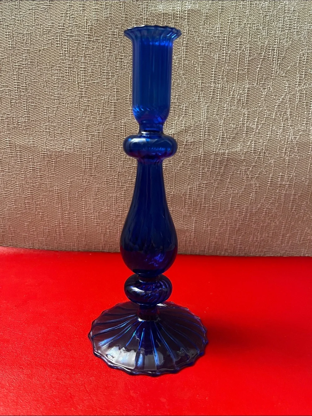Modern Candle Holders modeTall Candle Holder, cobalt blue 10”H 8.25”H